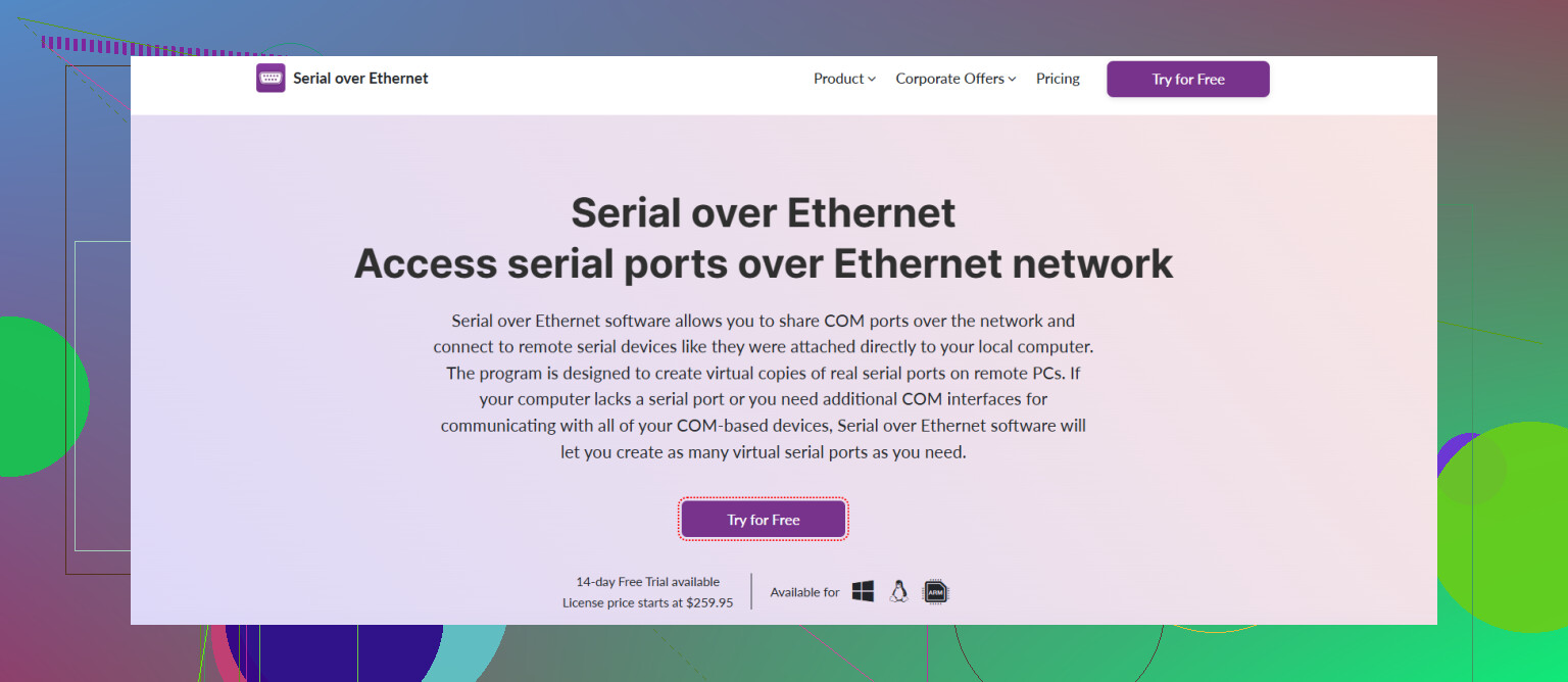 Need help accessing a serial port device over my IP network